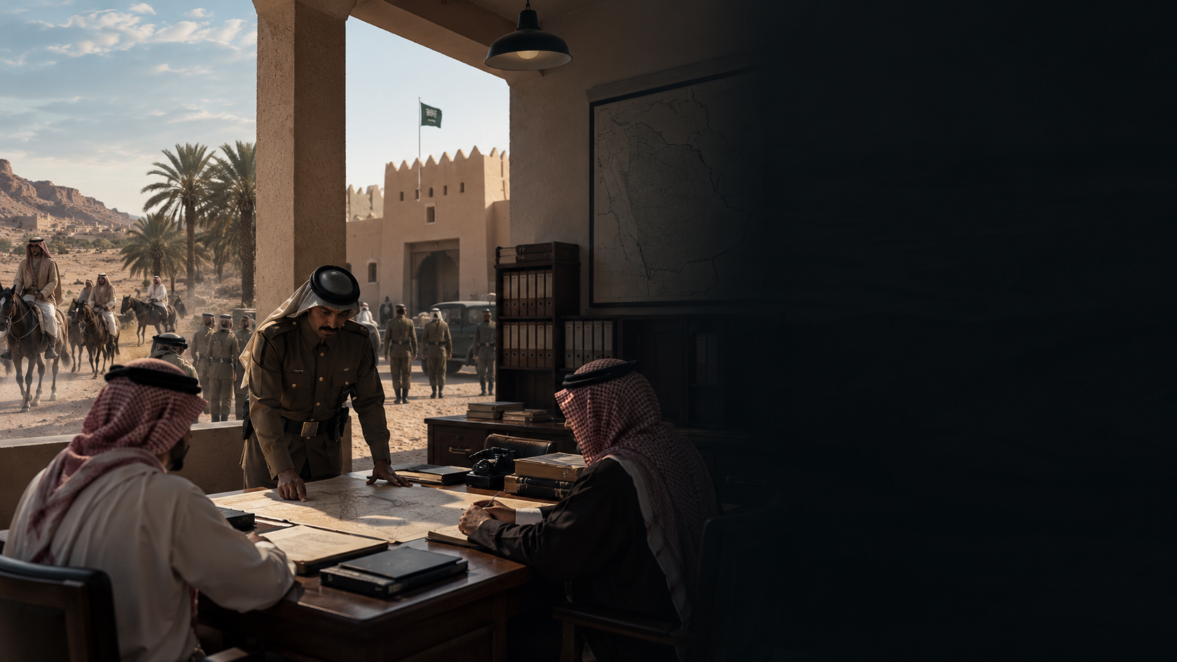 مشهد بصري يرمز إلى انتقال الأمن من الجهد الميداني إلى التنظيم الأمني